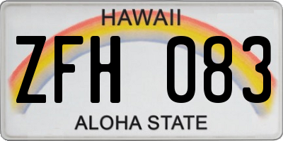 HI license plate ZFH083