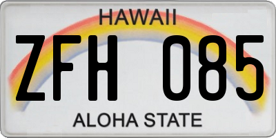 HI license plate ZFH085