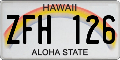 HI license plate ZFH126
