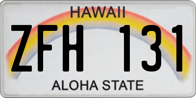 HI license plate ZFH131