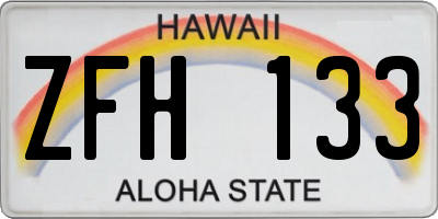 HI license plate ZFH133