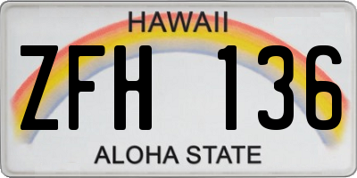 HI license plate ZFH136