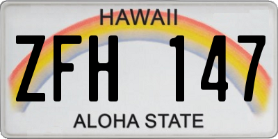 HI license plate ZFH147