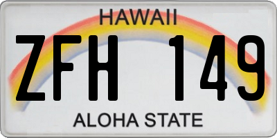 HI license plate ZFH149
