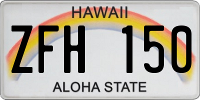 HI license plate ZFH150