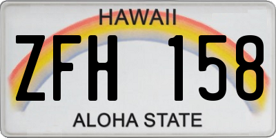 HI license plate ZFH158