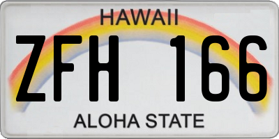 HI license plate ZFH166