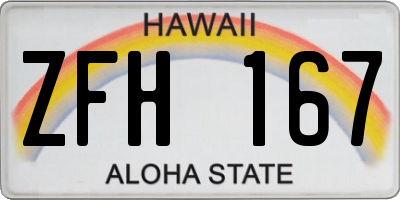 HI license plate ZFH167