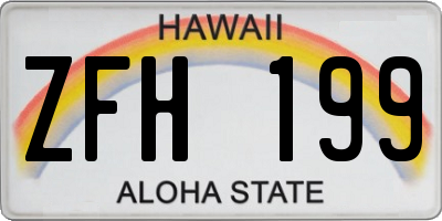 HI license plate ZFH199