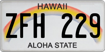 HI license plate ZFH229