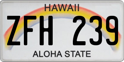 HI license plate ZFH239