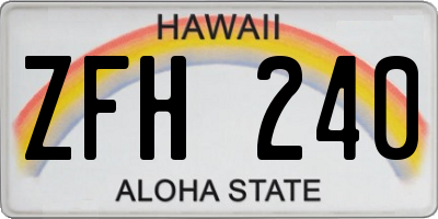 HI license plate ZFH240