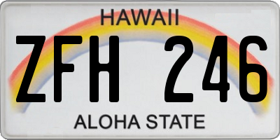 HI license plate ZFH246