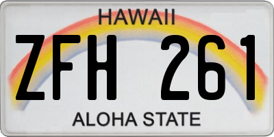 HI license plate ZFH261