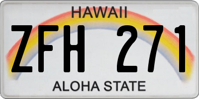 HI license plate ZFH271