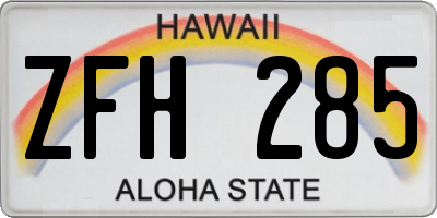 HI license plate ZFH285