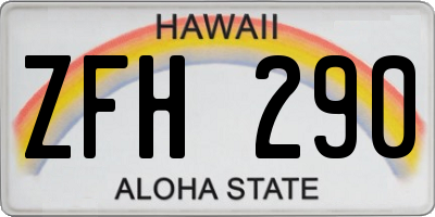 HI license plate ZFH290