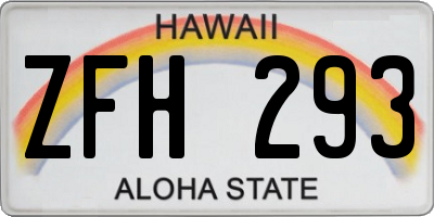 HI license plate ZFH293