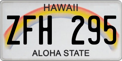 HI license plate ZFH295