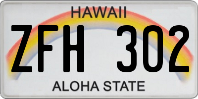 HI license plate ZFH302