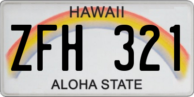 HI license plate ZFH321