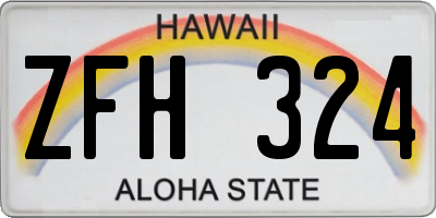 HI license plate ZFH324