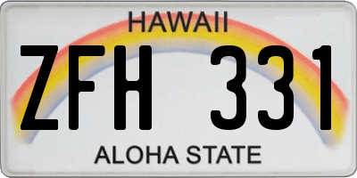 HI license plate ZFH331