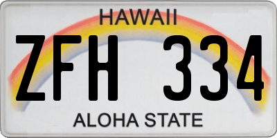 HI license plate ZFH334