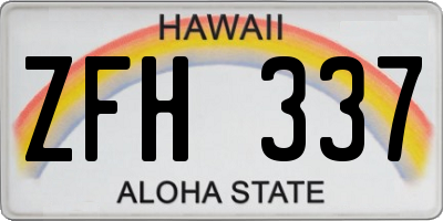 HI license plate ZFH337