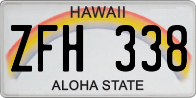 HI license plate ZFH338