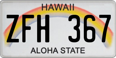 HI license plate ZFH367