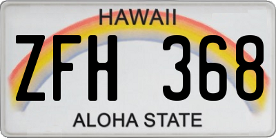 HI license plate ZFH368