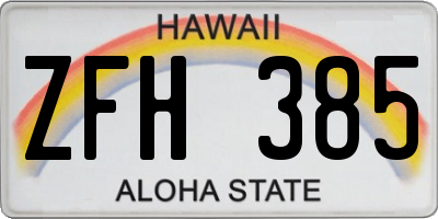 HI license plate ZFH385