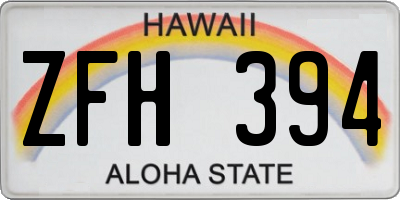 HI license plate ZFH394