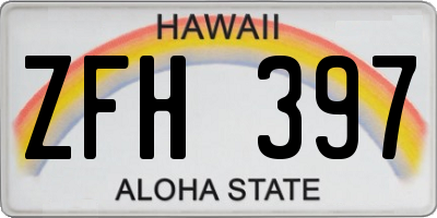 HI license plate ZFH397
