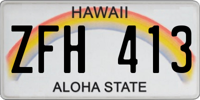 HI license plate ZFH413