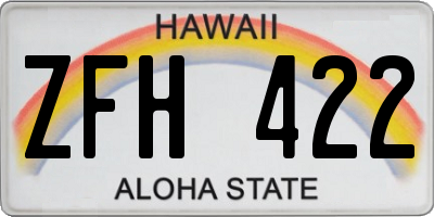 HI license plate ZFH422