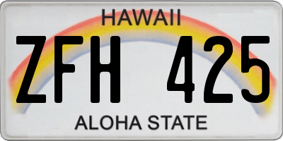 HI license plate ZFH425