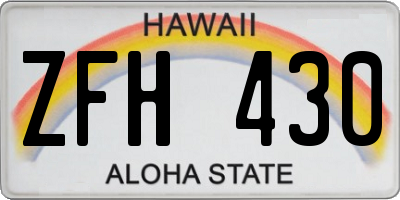 HI license plate ZFH430