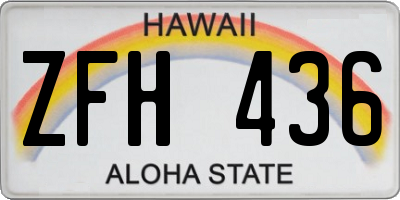 HI license plate ZFH436
