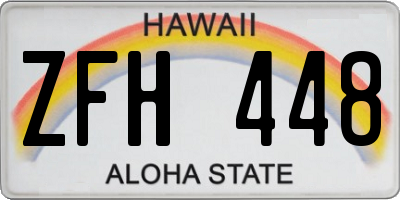 HI license plate ZFH448