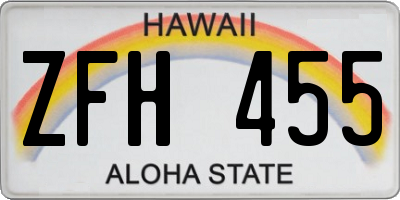 HI license plate ZFH455