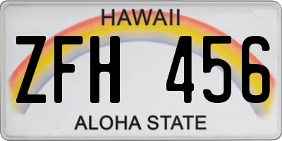 HI license plate ZFH456
