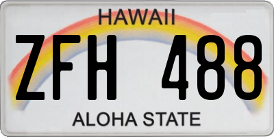 HI license plate ZFH488