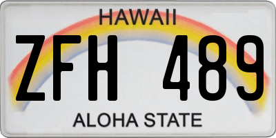 HI license plate ZFH489