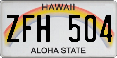 HI license plate ZFH504