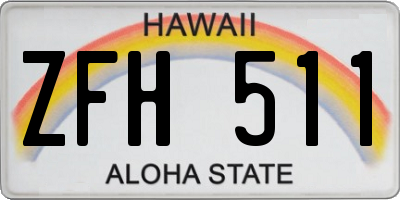 HI license plate ZFH511