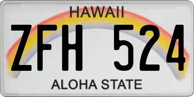 HI license plate ZFH524