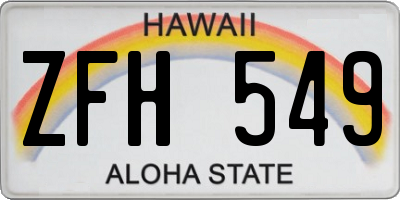 HI license plate ZFH549