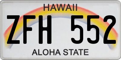 HI license plate ZFH552